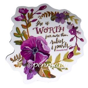 🌻2 for $9 or 4 for $15 🌻 Religious She is Worth far more than rubies Decal